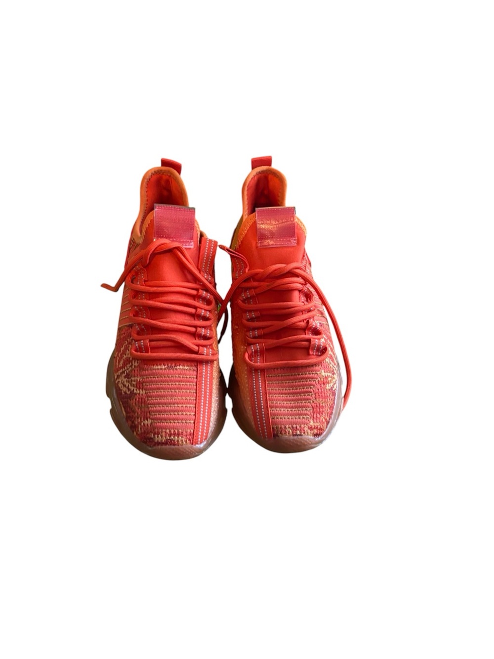 Steve Madden Women's Orange-Red Knit Athletic Sneakers